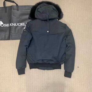 Moose Knuckles Jacket with Black Fur silver logo